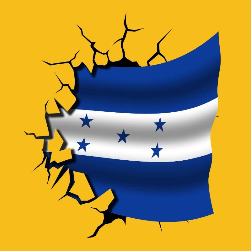 Drapeau du Honduras - Honduras - Drapeau Broken Design