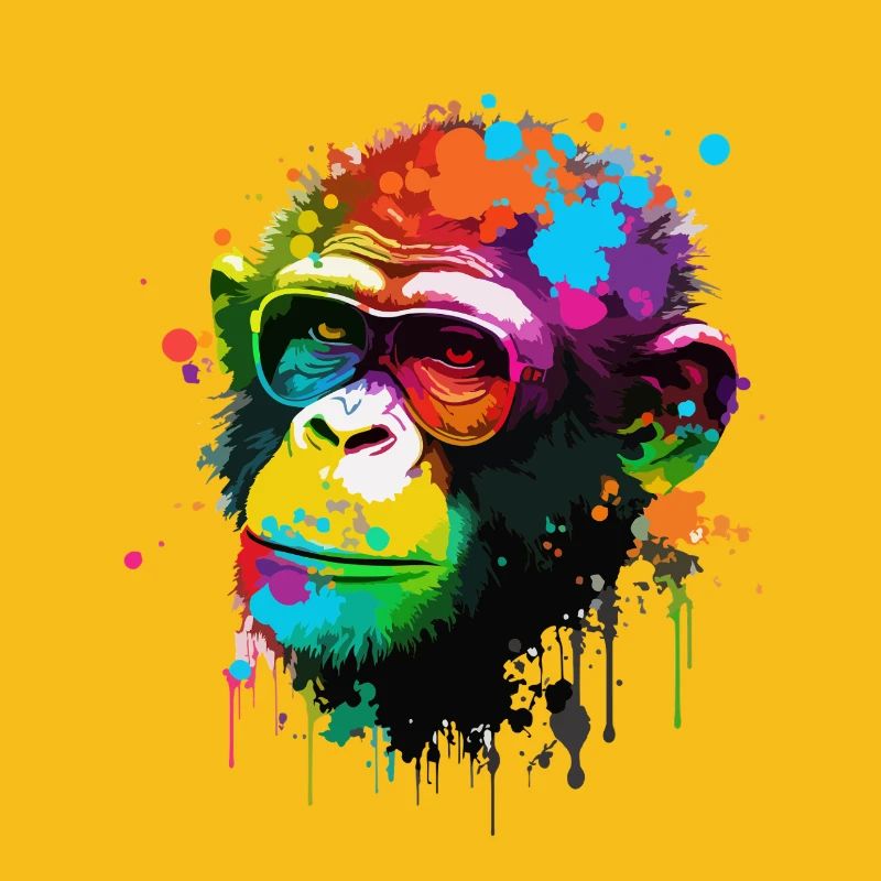 Chimpanzé coloré