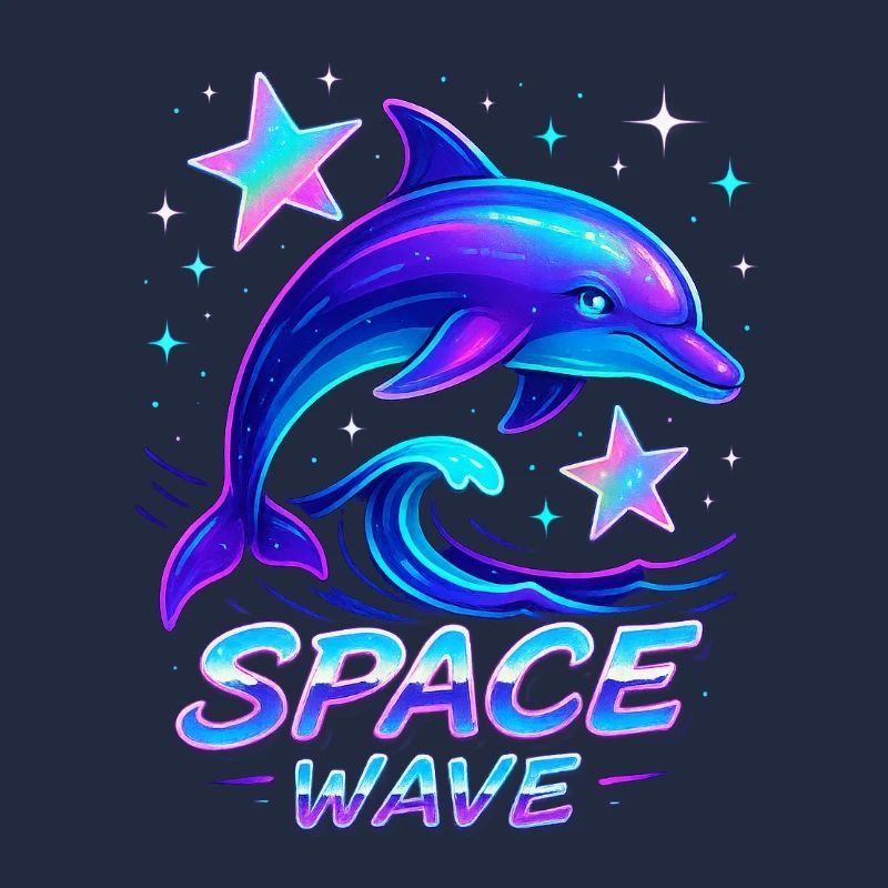 Néon Space Wave Dolphin Design