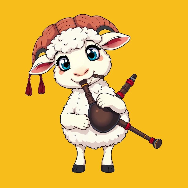 Musikerlamm mit Dudelsack