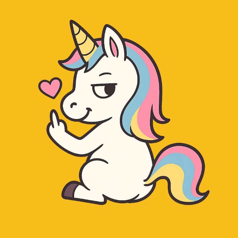 Freches Einhorn mit Herz – Süßes Unicorn Statement