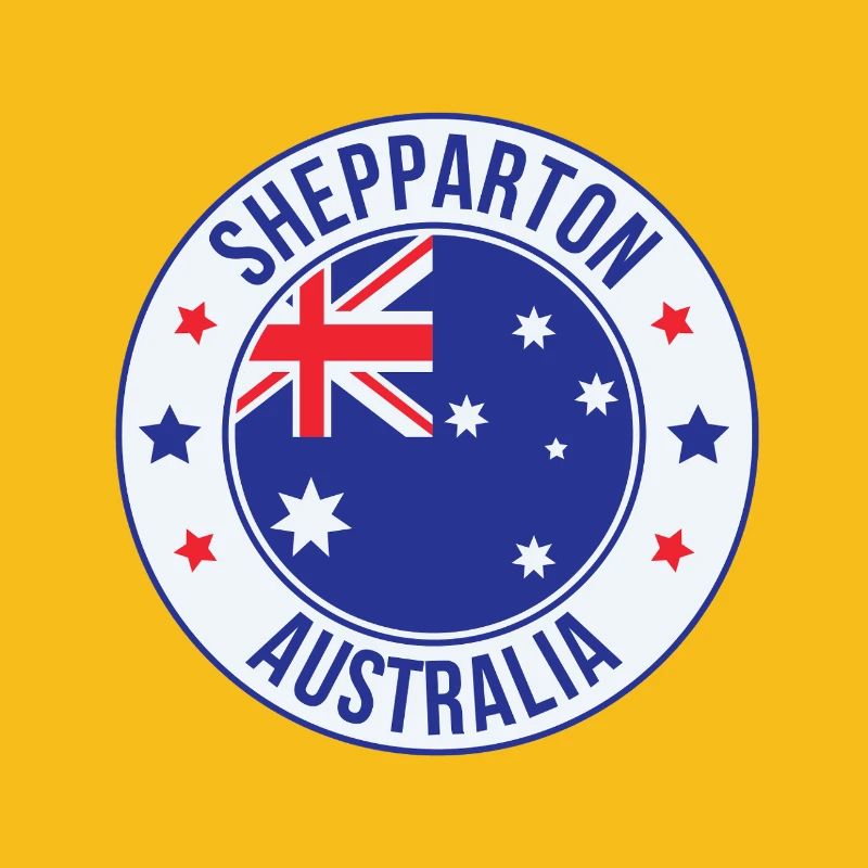 Emblème du drapeau rond de Shepparton Australia