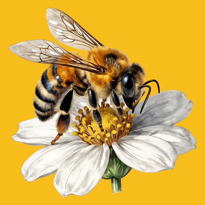 Bee on white flower