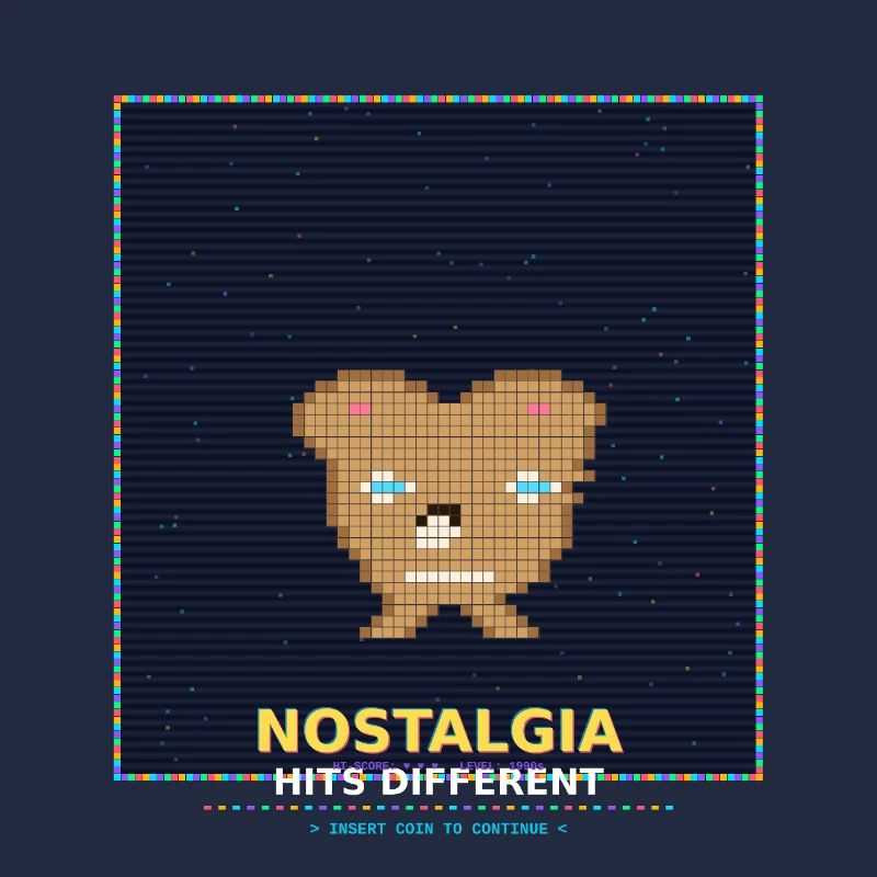 Nostalgie Pixelbär: RetroGlanz Design