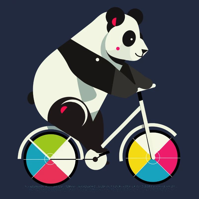 Panda on Bicycle – Funny & Creative Illustration