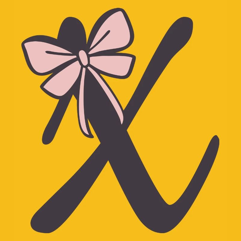 Initial letter X ribbon