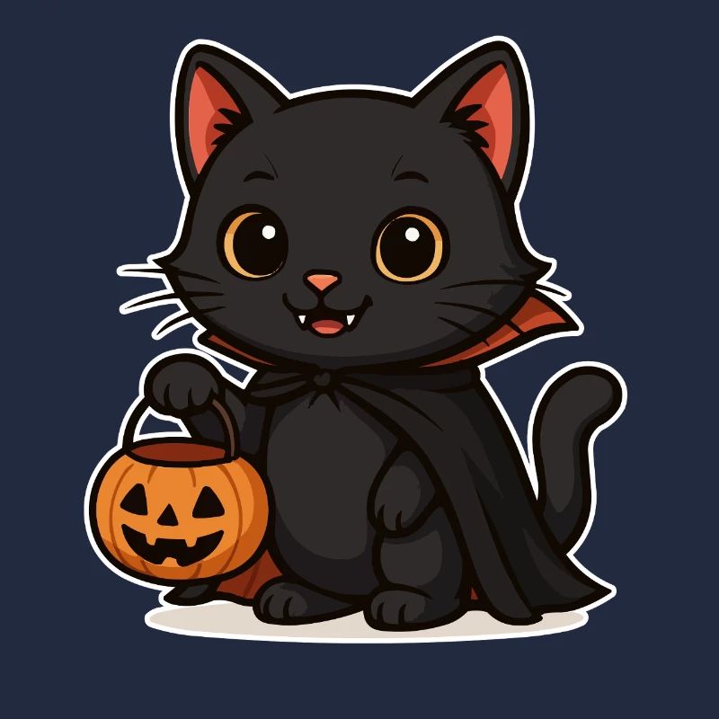 Kitten Halloween Pumpkin Magic