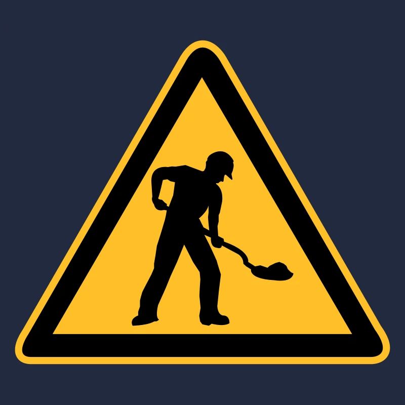 Panneau chantier de construction de route