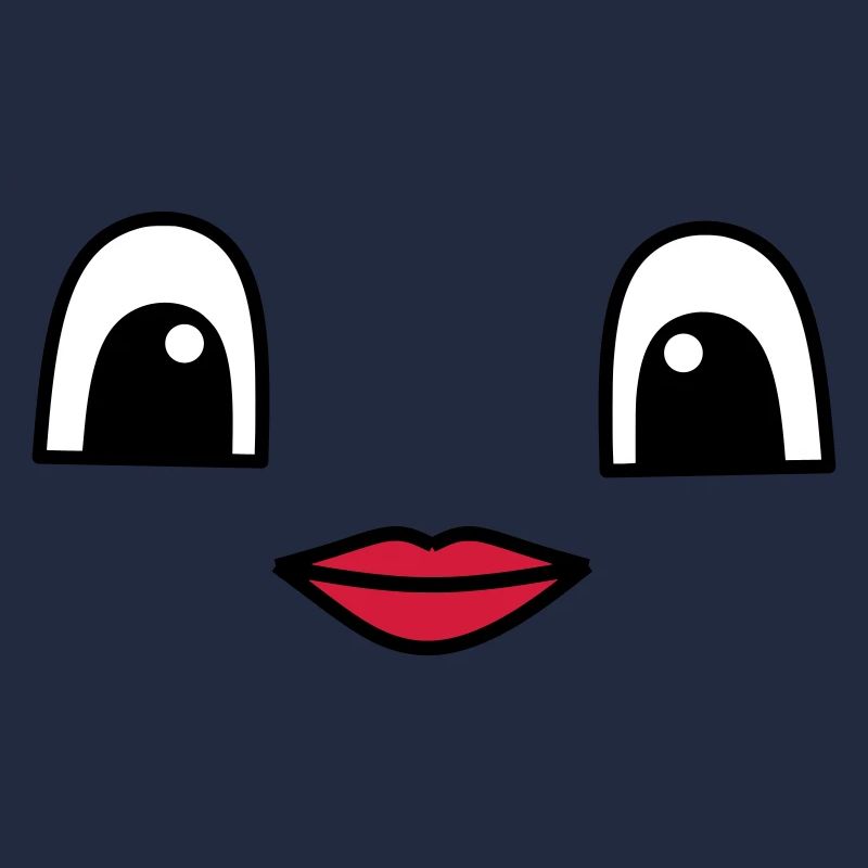 Cute face with red lips