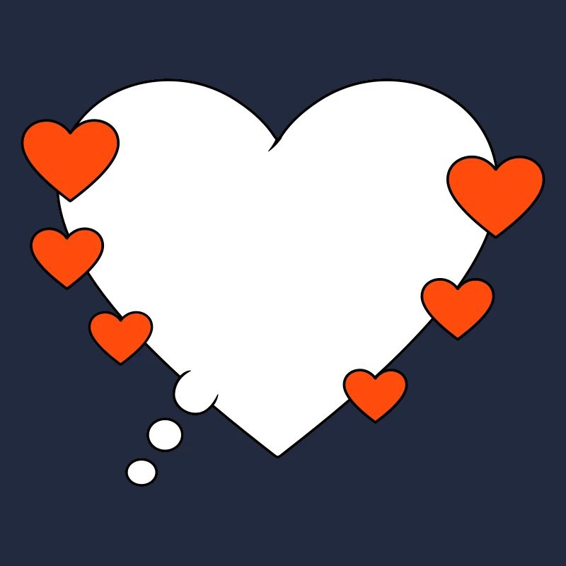 Thought bubble with hearts