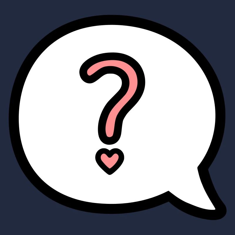 Speech ball with question mark and heart
