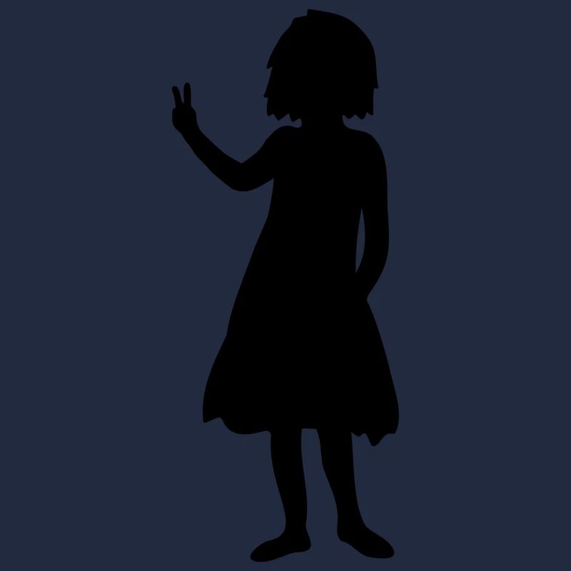 Peace Zeichen Mädchen Silhouette