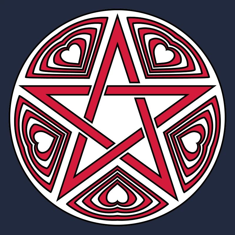 Pentagram heart pattern vector good color selectable