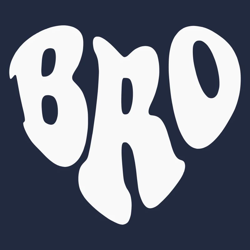 Bro (Brother) Retro Heart – Anpassbare Farbe