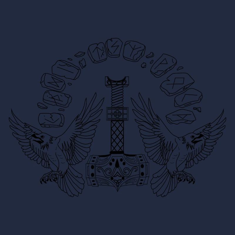 Symbole viking Mjölnir Ravens Runes Celtes Nord