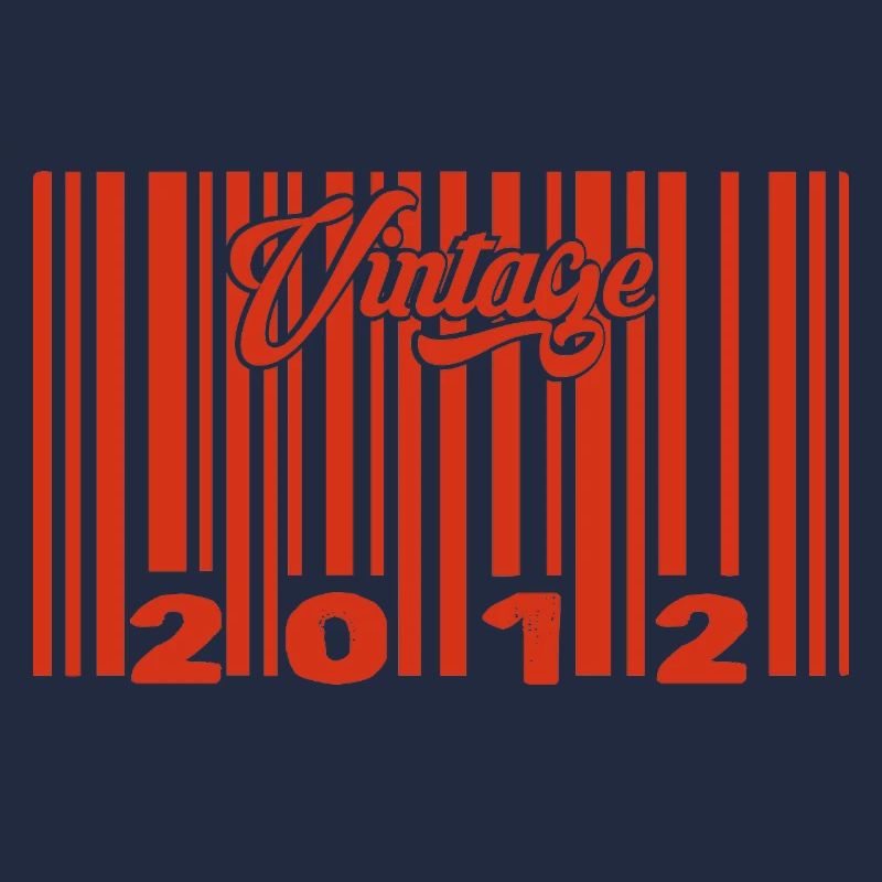 Vintage 2012 Born In 2012 13 Year Old Bar Code Anniversai