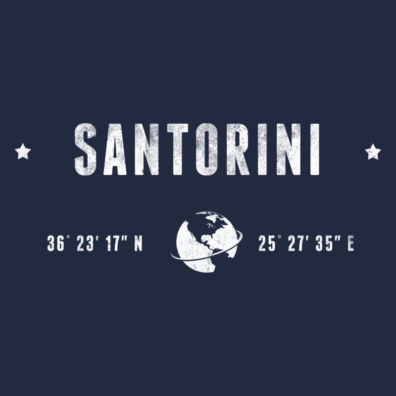 Santorini Stylized Geographical Coordinates