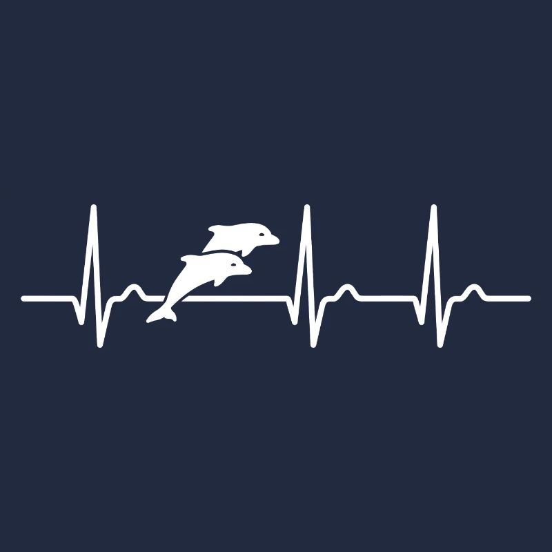 ECG curve - heart curve - pulse - dolphin - sea
