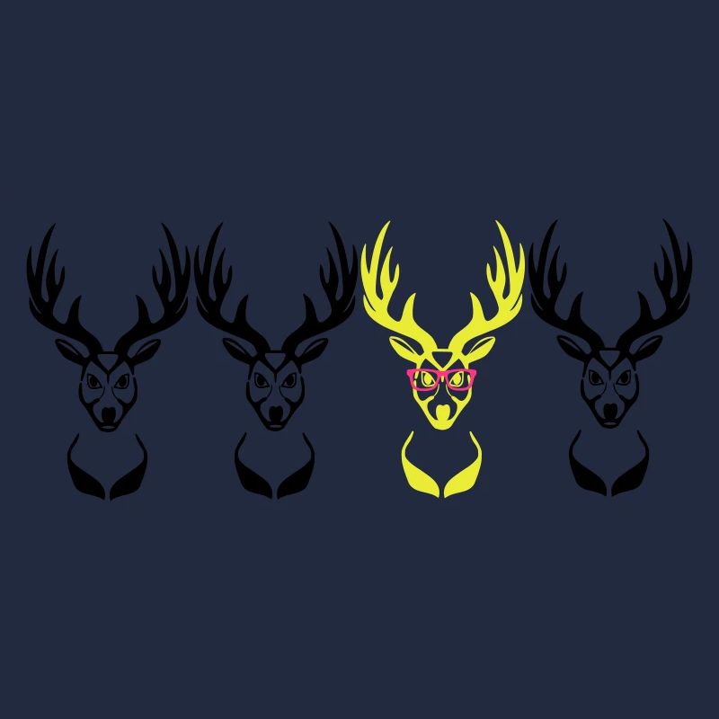 Be different! Deer head Nerd Geek 3c