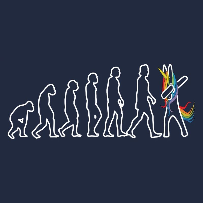 Evolution Einhorn dabbend