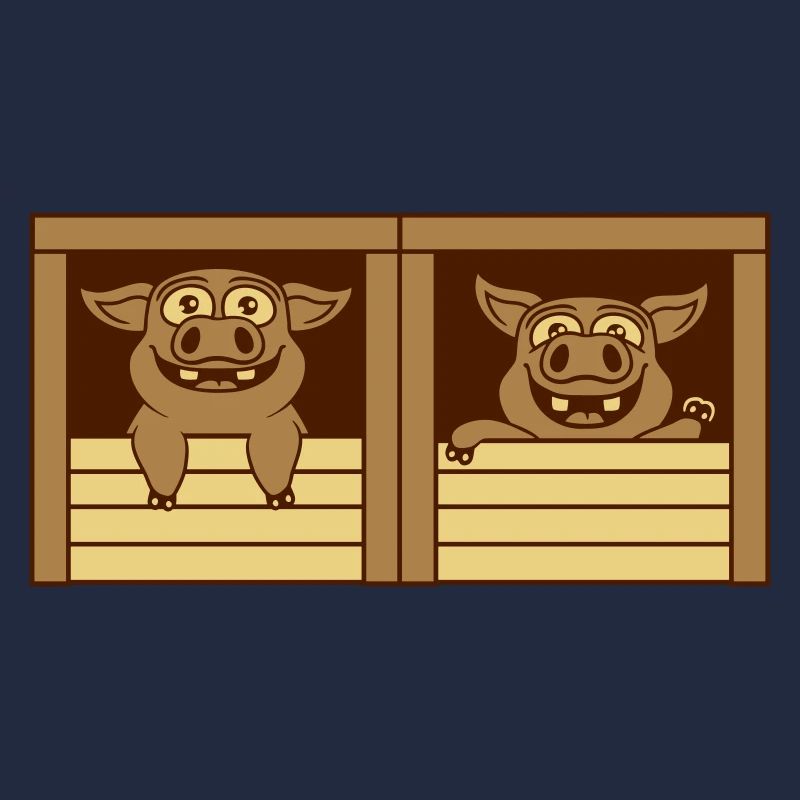 2 Comic Stall Schweine