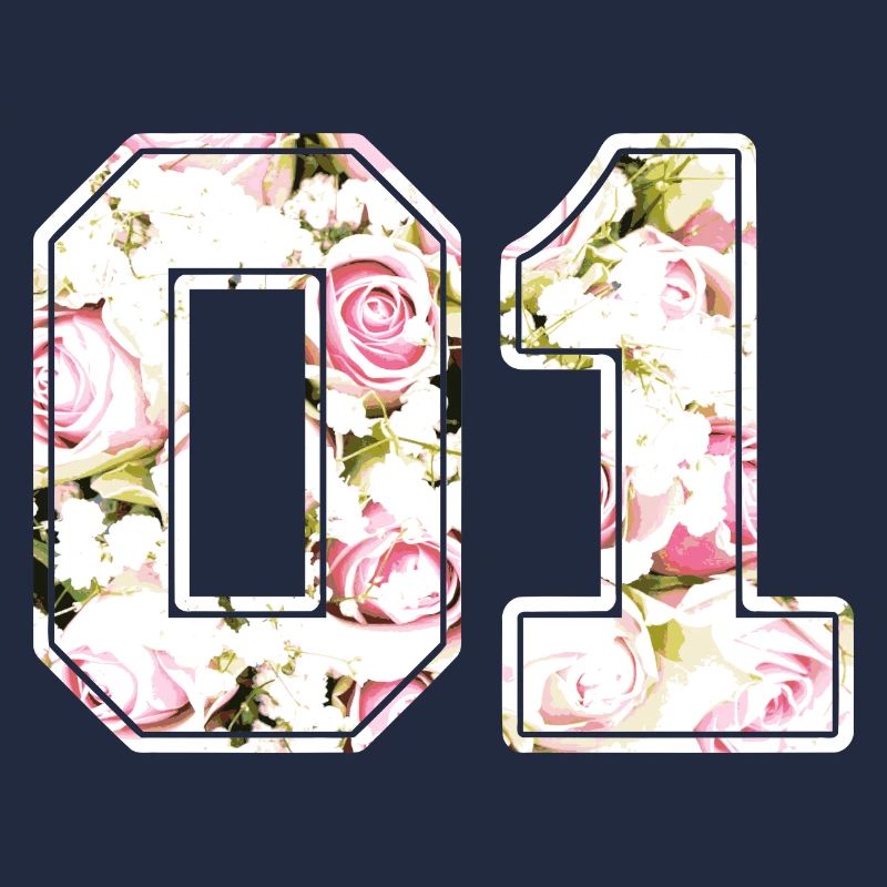 Rose pattern digit number 01