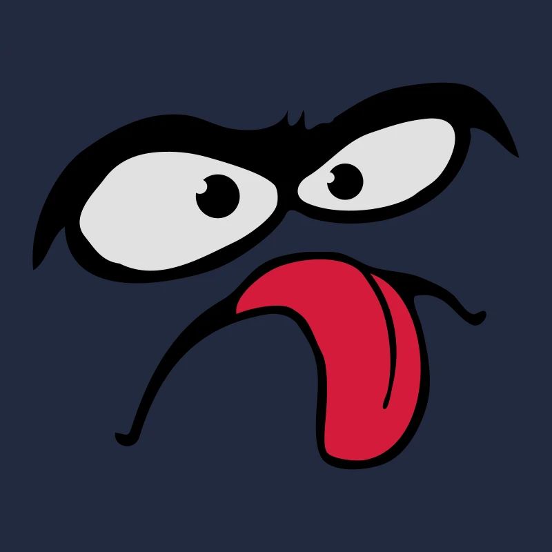 Thick Eyebrows Comic Face Tongue Stick Out