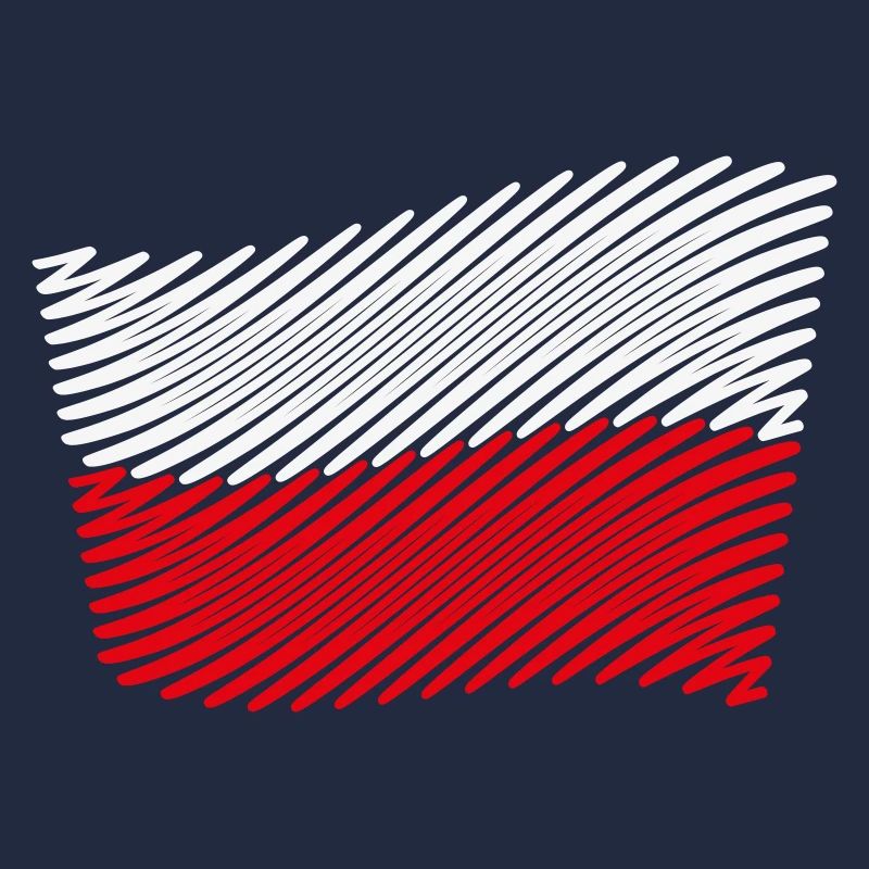 Poland Flag Scribble (White - Red)
