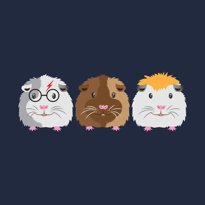 Trois petits cochons d'Inde mignons