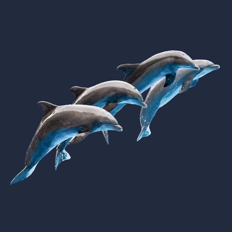 Delphin Gruppe springend, Natürlich