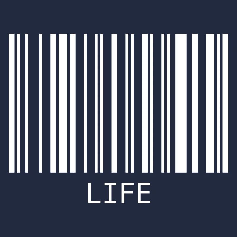 Barcode das Wort Life Leben Code lustig Lebensstil