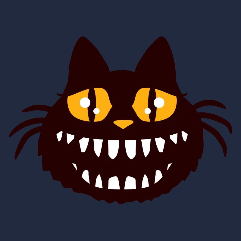 Crazy Monster Cat Halloween Horror Teeth Fun