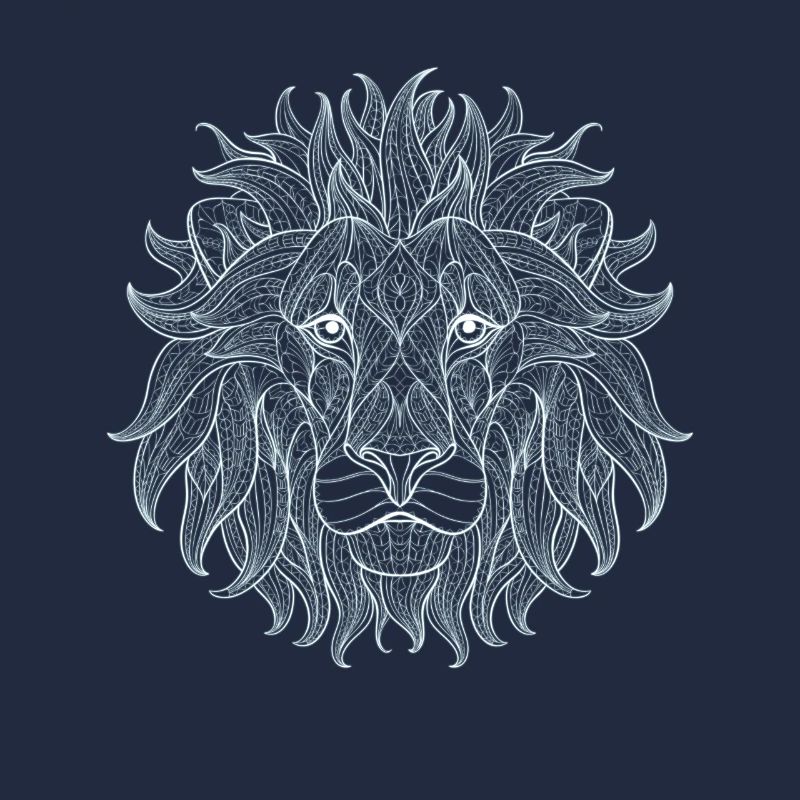 Lion white lion king outline mandala pattern head