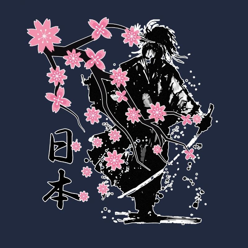 Samurai Krieger Sakura Blumenstil