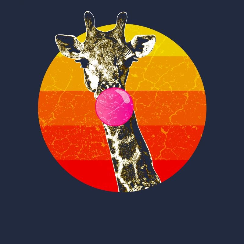 Giraffe with bubble gum giraffe animal