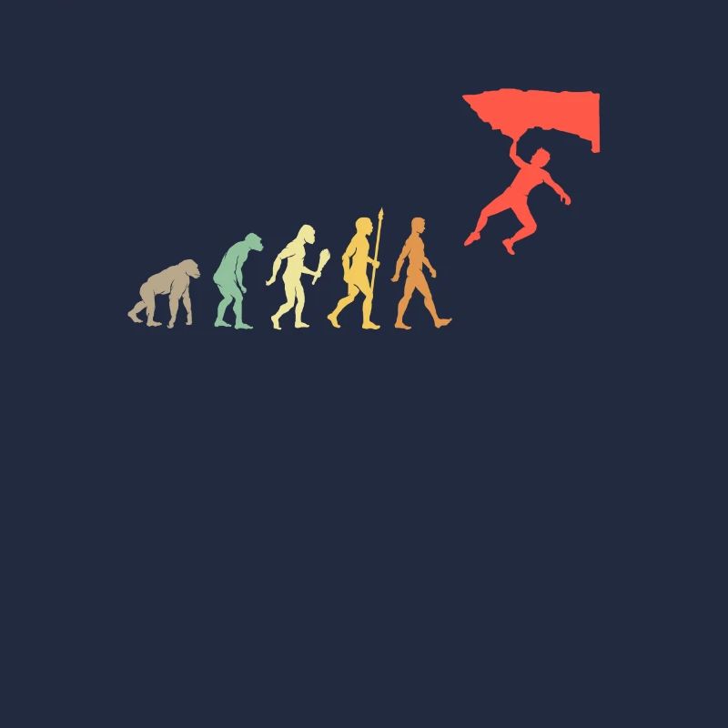 Vintage Bouldern Evolution Klettern Geschenkidee