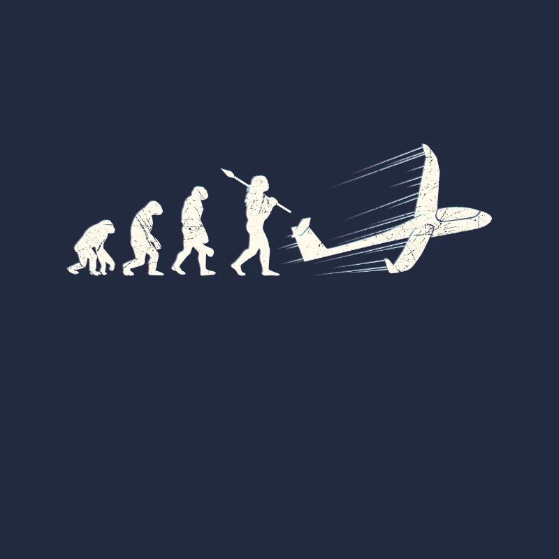 Segelflugzeug Pilot Evolution Affe Mensch