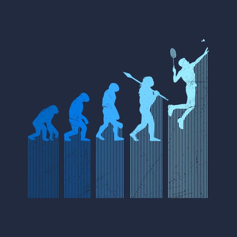 Badmintonspieler Evolution Affe Mensch Entwicklung