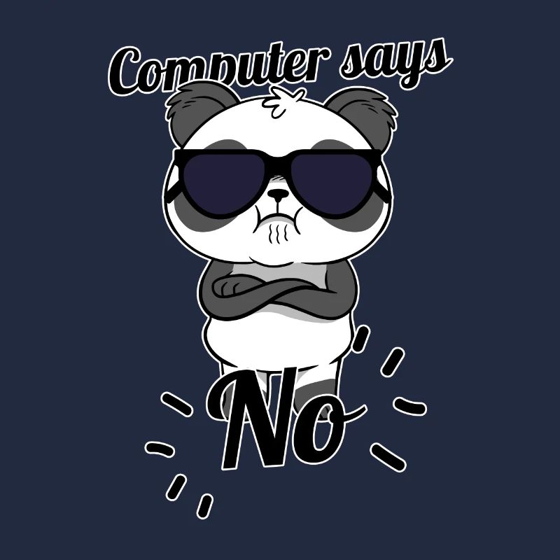 Computer says no Panda Bär mit Sonnenbrille Kawaii