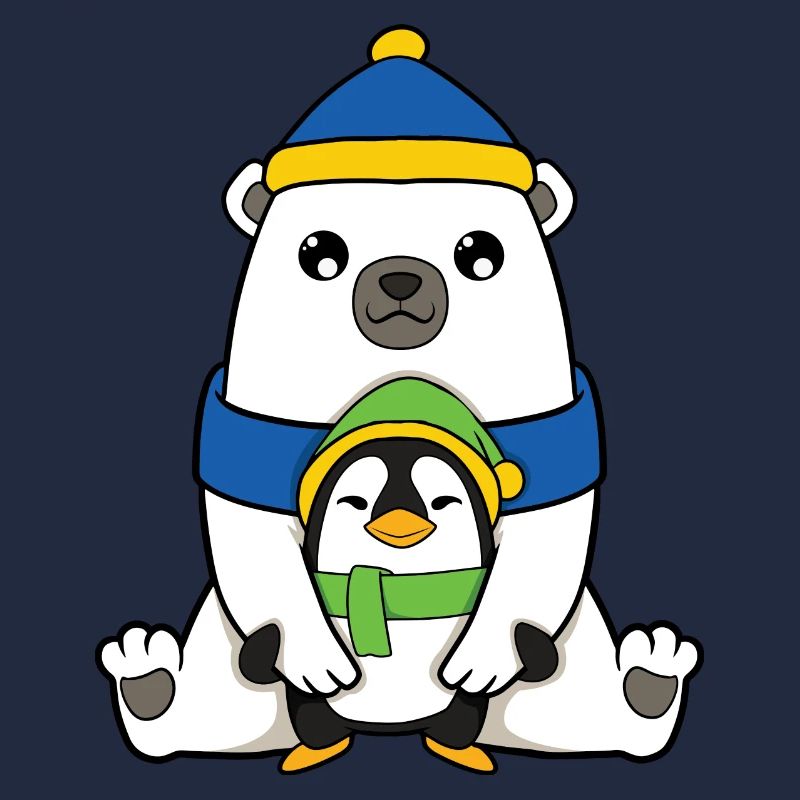 Eisbär mit Pinguin