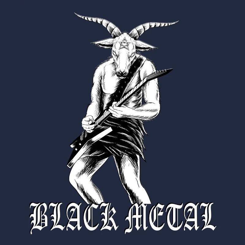 black metal, baphomet mit e gitarren, musiker, git