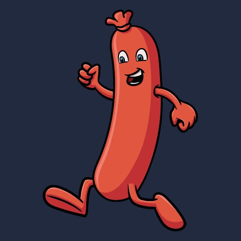 Sausage that runs - Funny illustration