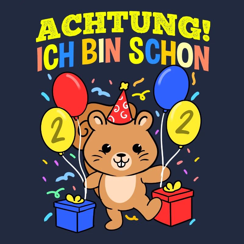 Achtung Ich Bin Schon 2 Geburtstag Eichhörnchen