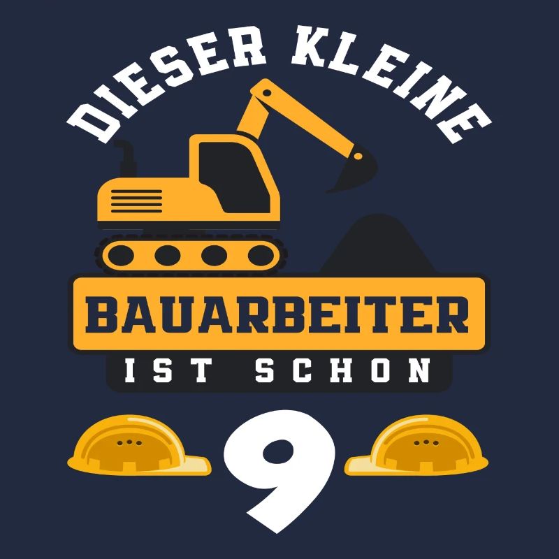 Construction Worker 9th Birthday Excavator Boys Gift