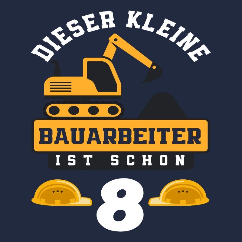 Construction Worker 8th Birthday Excavator Boys Gift