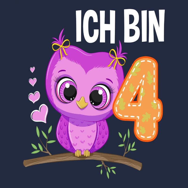 Ich Bin 4 Eule 4. Geburtstag Eulen Mädchen
