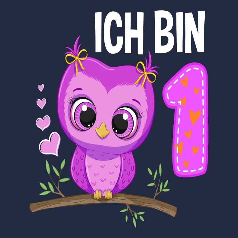 Ich Bin 1 Eule 1. Geburtstag Eulen Mädchen