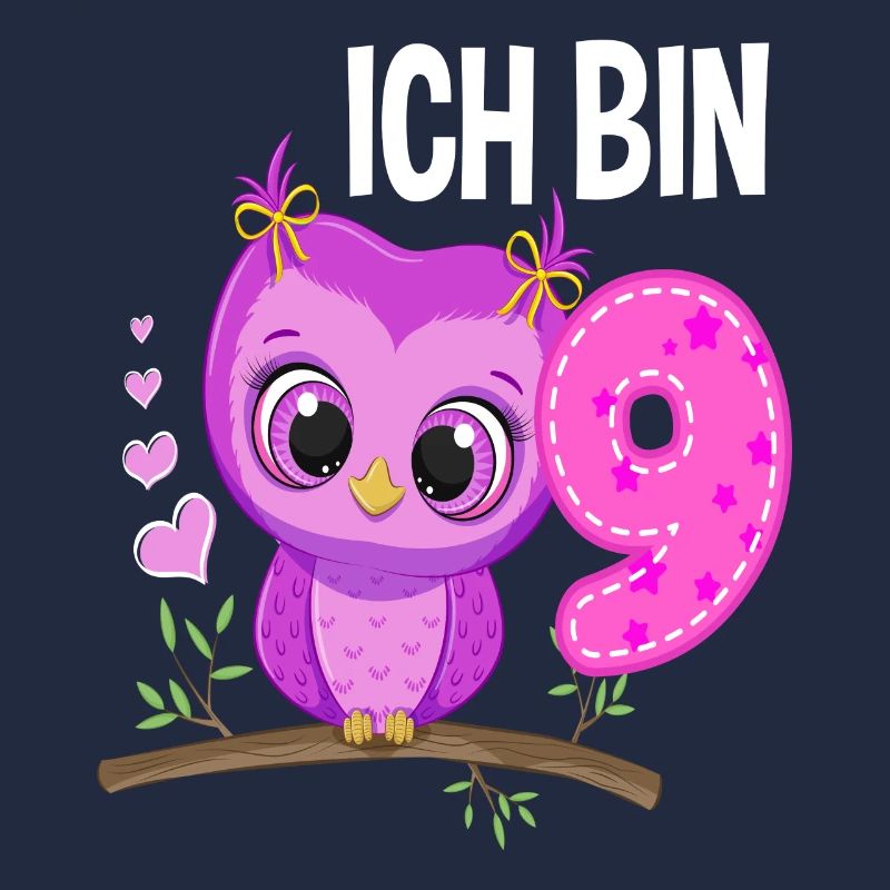 Ich Bin 9 Eule 9. Geburtstag Eulen Mädchen