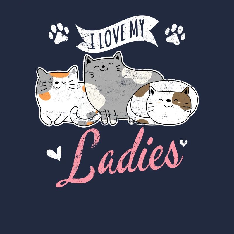 J’aime mes dames Propriétaire de chat Mignon Chat Maman Aime les chats