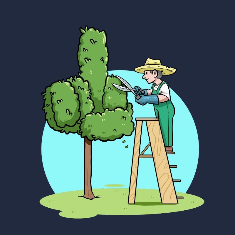 Gartengärtner Schnitthecke Mittelfinger Gartenarbeit